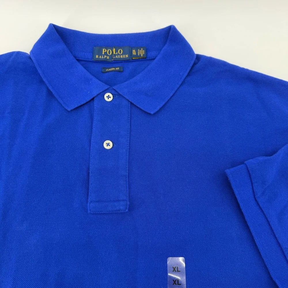 Polo Ralph Lauren Polo Mens XL Blue Classic Fit Cotton Mesh Short Sleeve Shirt
